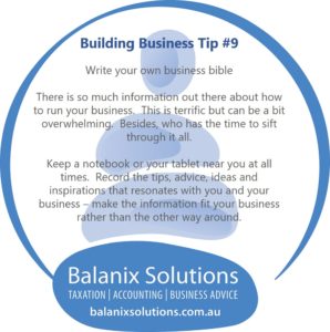 Write your own business bible-bulding business tip #9